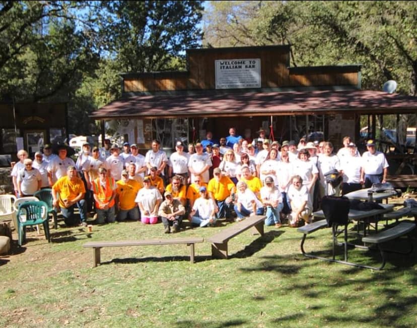 Italian Bar camp along the Stanislaus River